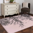 thumbnail image 3 of Pink Black Branches Area Rugs 3'x5', Washable Small Throw Rugs for Living Room Bedroom, Botanical Dead Tree Birds Indoor Outdoor Rug Non-Slip Low Pile Carpet Runner Reversible Floor Mats, 3 of 8
