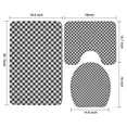 thumbnail image 3 of Black White Small Checkered Pattern Bathroom Rugs Sets 3 Piece,Toilet Cover Set,Absorbent Non Slip Bathroom Mats Sets with U-Shaped Contour Rug Toilet Rug Set, 3 of 5