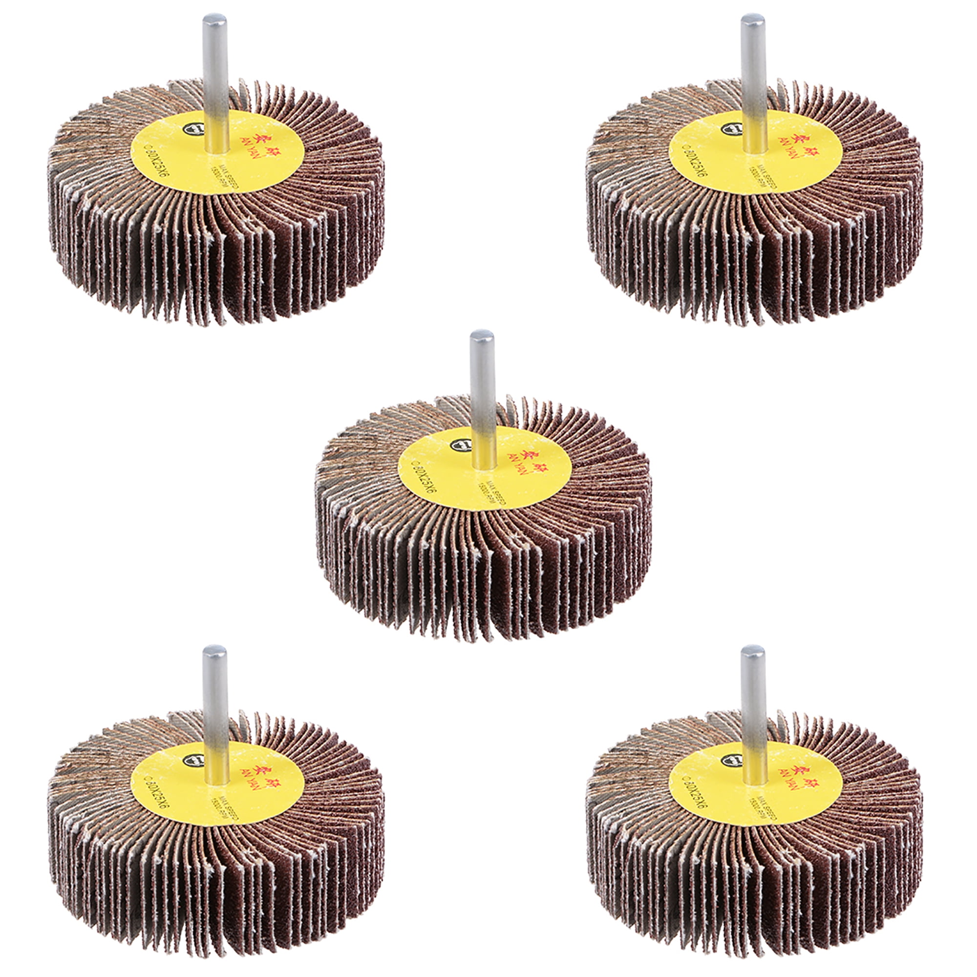 Uxcell 3 Inch Flap Wheels Shank Mounted Sanding Disc 80 Grits 5 Pack