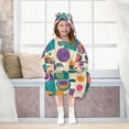 thumbnail image 7 of FORMRS Wearable Blanket Hoodie with Sleeves for Kids Cozy Flannel Sweatshirt, Purple Geometric, 7 of 7
