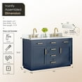 thumbnail image 5 of Altair-15 54" Double Bathroom Vanity in Royal Blue with Grain White, 5 of 13