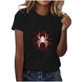 thumbnail image 6 of Dolkfu Tops for Women Trendy Short Sleeve Halloween Black Crew Neck T-Shirts Graphic Prints Relaxed Fit Refined Animal Tops Black,L, 6 of 6