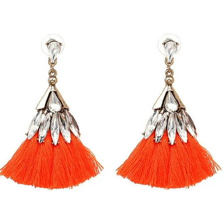 Yacht Smith Crystal Chandelier Drop Earrings With Yacht Smith Crystal Chandelier Drop Earrings With Fringe Tassels Orange Com