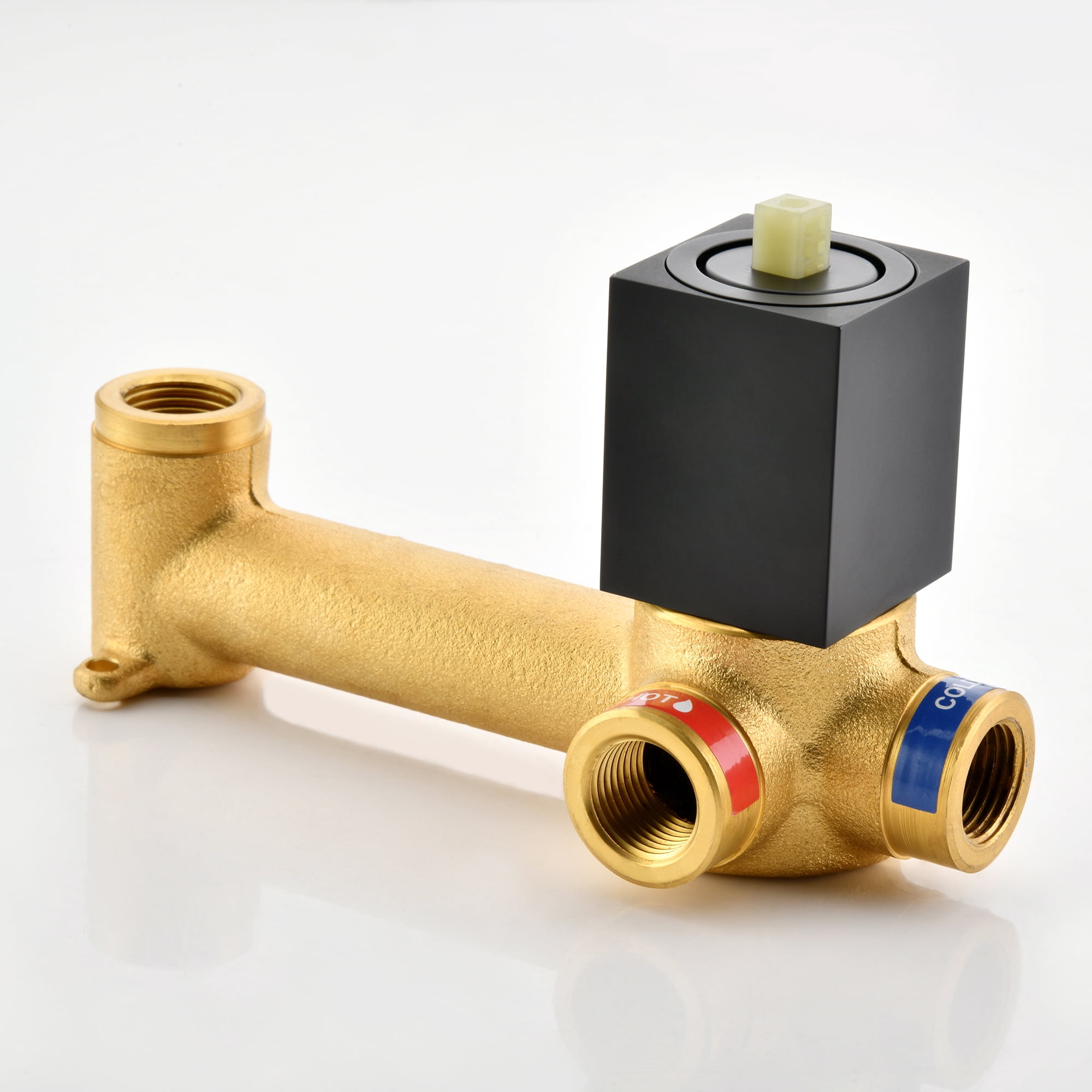 SUMERAIN Wall Mount Bathroom Faucet Single Handle Vessel Sink Faucet with Brass Rough-in Valve, Black and Gold