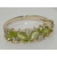 thumbnail image 5 of LBG British Made 10k White Gold Natural Peridot & Opal Womens Eternity Ring - Size 7.75 - 33 size options, 5 of 6