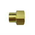 thumbnail image 3 of SENRISE Brass Connector Adapter Female to Female for Air Pipe Fuel Pipe Water Pipe Gold 1/8" to 1/4”, 3 of 5