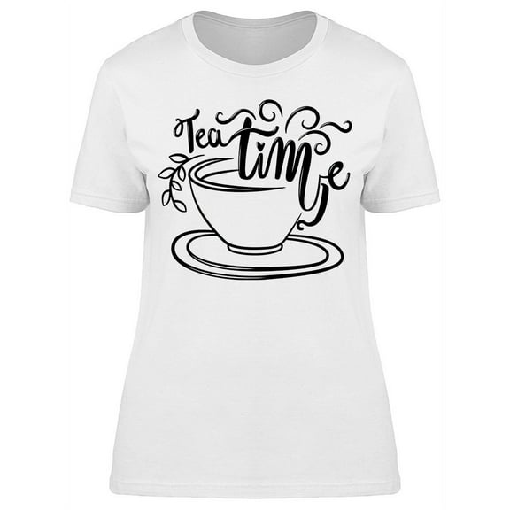 Tea Time Sketch Cup T-Shirt Women -Image by Shutterstock, Female Small
