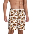 thumbnail image 2 of Balery Turkey And Thanksgiving3 Pantalones cortos de pijama de punto de algodón para hombre con cinturilla y bolsillos-Large, 2 of 6