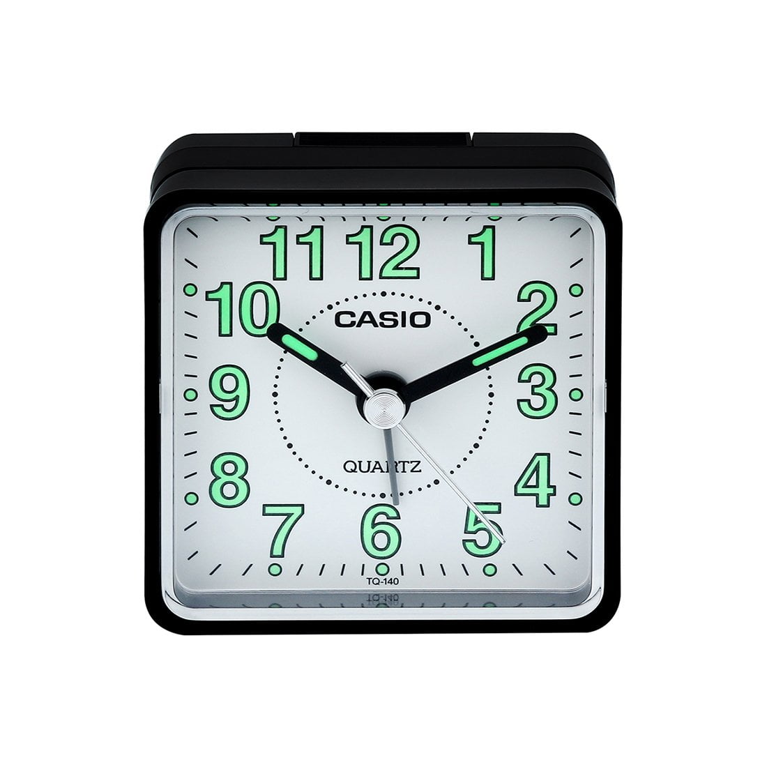 Bla Clock Radios TQ-140-1B-BLK-WHITE Casio TQ140 Travel Alarm Clock 