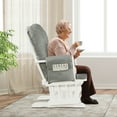 thumbnail image 4 of Gymax Baby Nursery Relax Rocker Rocking Chair Glider & Ottoman Set w/ Cushion Light Grey, 4 of 10