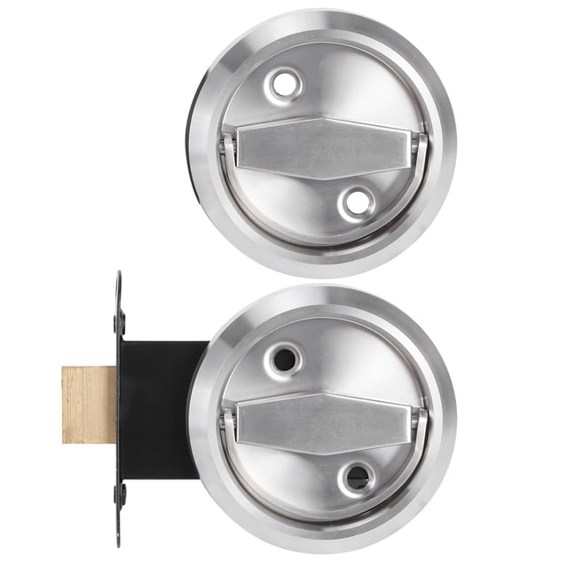 Home Bathroom Double Sided Lock Privacy Interior Door Knobs 304 Stainless Steel Gate Latch Slide Bolt Latches Lock Rings Handle Door Lock Accessories