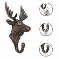 thumbnail image 3 of Rustic Cast Iron Deer Antler Buck Elk Antlers Wall Hook Towel Rack Coat Hooks, 3 of 6