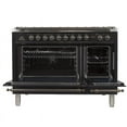 thumbnail image 3 of Ilve UPN150FDMPNYLP Nostalgie Series 60 Inch Dual Fuel Convection Freestanding Range, 8 Sealed Brass Burners, 5.99 cu. ft. Total Oven Capacity in Glossy Black, Bronze Trim (Liquid Propane), 3 of 3