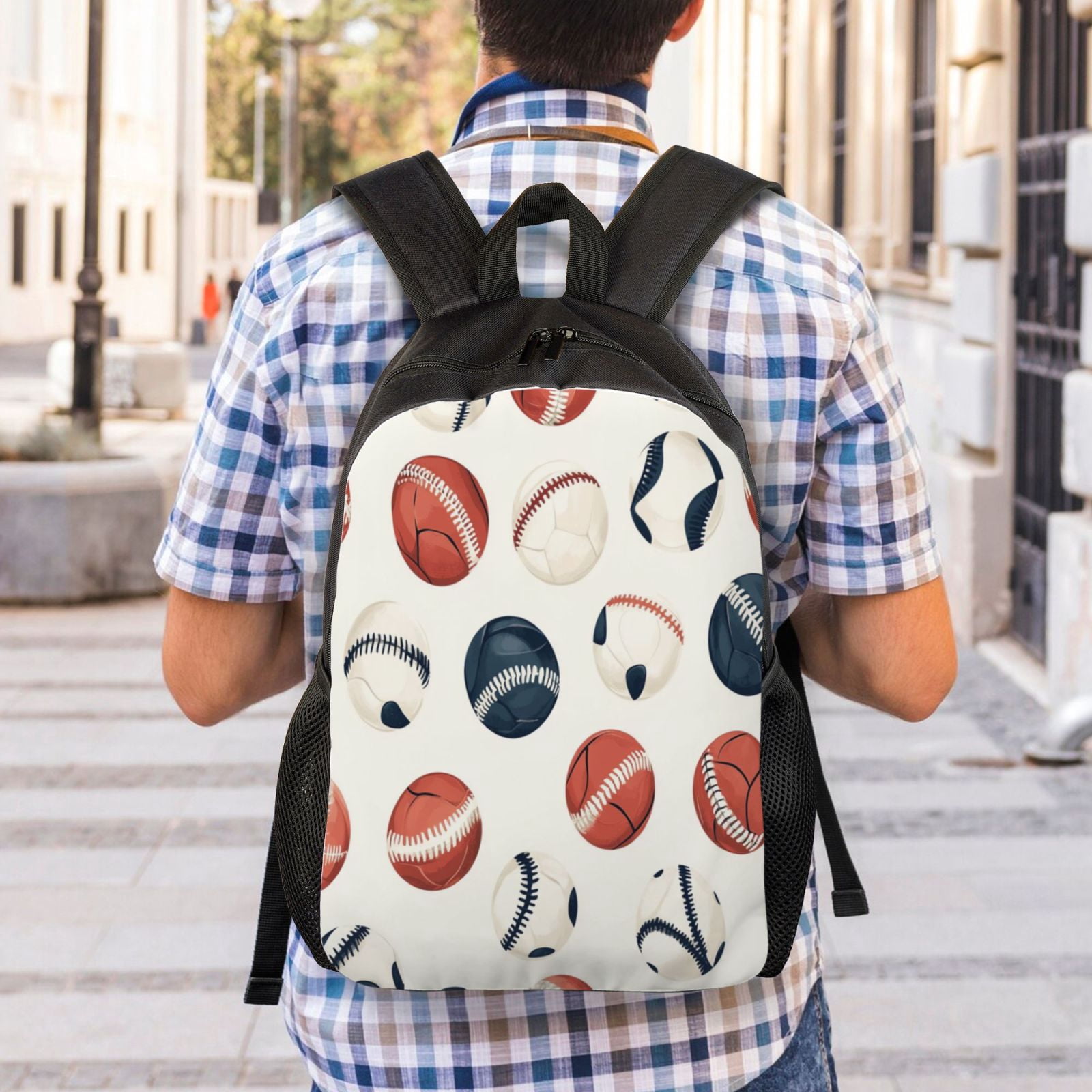 Baseball Backpack Double Shoulder Backpack Durable, Spacious, Ergonomic Design for Travel, Work & Outdoor Use