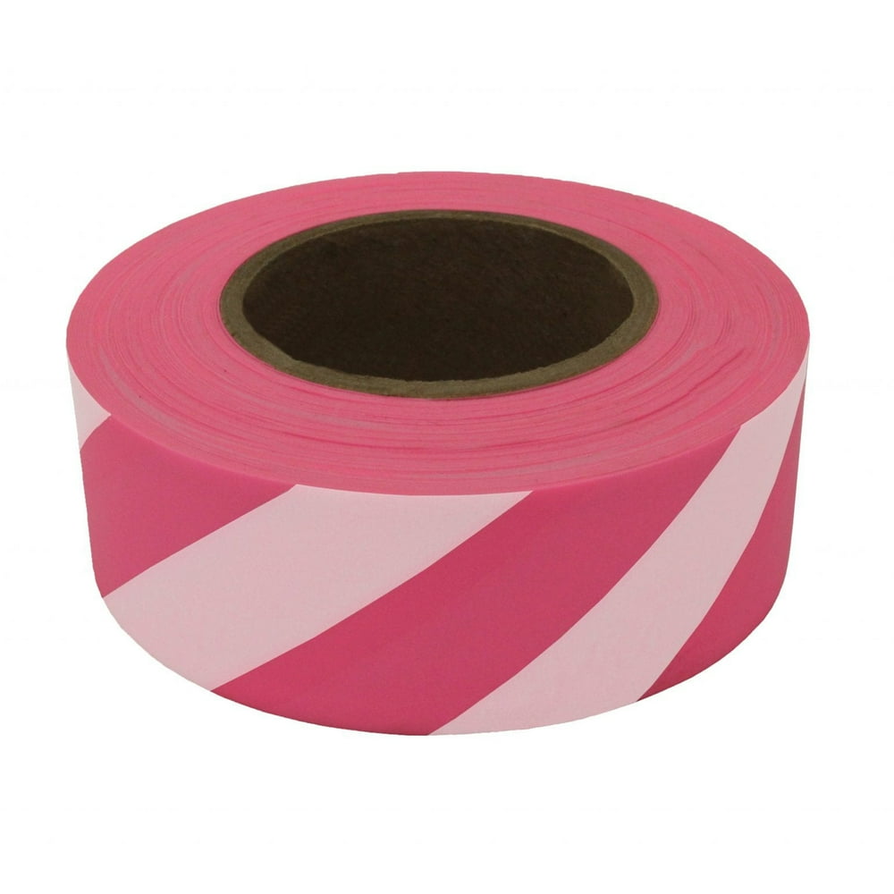 Presco Stripe Patterned Roll Flagging Tape 13/16 in x 50 yds. (Neon