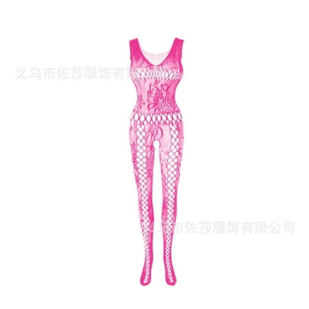 Generic One-Piece Sexy Lingerie Suit Women s Free Open Crotch Temptation Stockings Transparent Suspender Fishnet Clothes W308