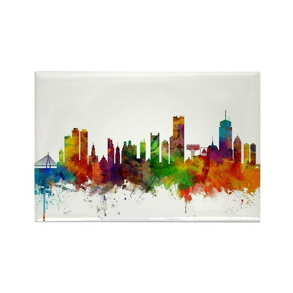 CafePress - Boston Massachusetts Skyline Magnets - Rectangle Magnet, 2"x3" Refrigerator Magnet
