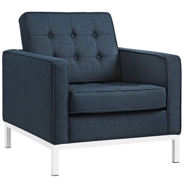LexMod Fauteuil en Tissu, Azur