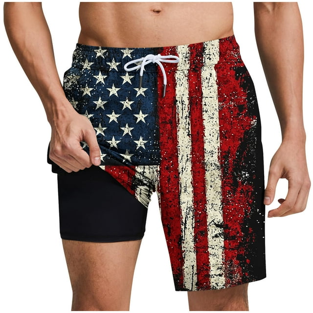 Pantalones Cortos para Hombre Cintura Elástica con Bolsillos, Forro de Impresión de Moda Casual para la Playa, Al Aire Libre Y el Uso Diario