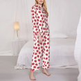 thumbnail image 3 of Honeii Cartoon Strawberry print Women's Pajama Sets Long Sleeve Button Down Sleepwear Nightwear Soft Pjs Lounge Sets-XX-Large, 3 of 7