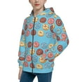 thumbnail image 2 of Sikiie Cute Donut Zip Up Hoodie Teenage, hoodies for Teenage, Zipper Sweatshirt Jacket for Daily, Traveling-Medium, 2 of 6