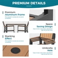 thumbnail image 2 of Ciokea Outdoor Patio Dining L-Shape Table, 66.9x31.9 IN HDPS Aluminum Frame Table for Backyard Poolside Lawn, Brown, 2 of 7