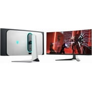Alienware AW3423DW Curved Gaming Monitor 34.18 inch Quantom Dot-OLED 1800R Display, 3440x1440 Pixels at 175Hz, True 0.1ms Gray-to-Gray, 1M:1 Contrast Ratio, 1.07 Billions Colors - Lunar Light