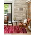 thumbnail image 3 of Unique Loom Moroccan Trellis Collection Area Rug - Mamounia (7' 10" x 10' Rectangle Red/Ivory), 3 of 10