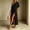 Black, variant on Alllist Cowl Neck Women'S Dresses Front High Split Short Sleeve Black Long-Length Shift Dresses Refined Solid Modern Relaxed Fit Dresses Black,M