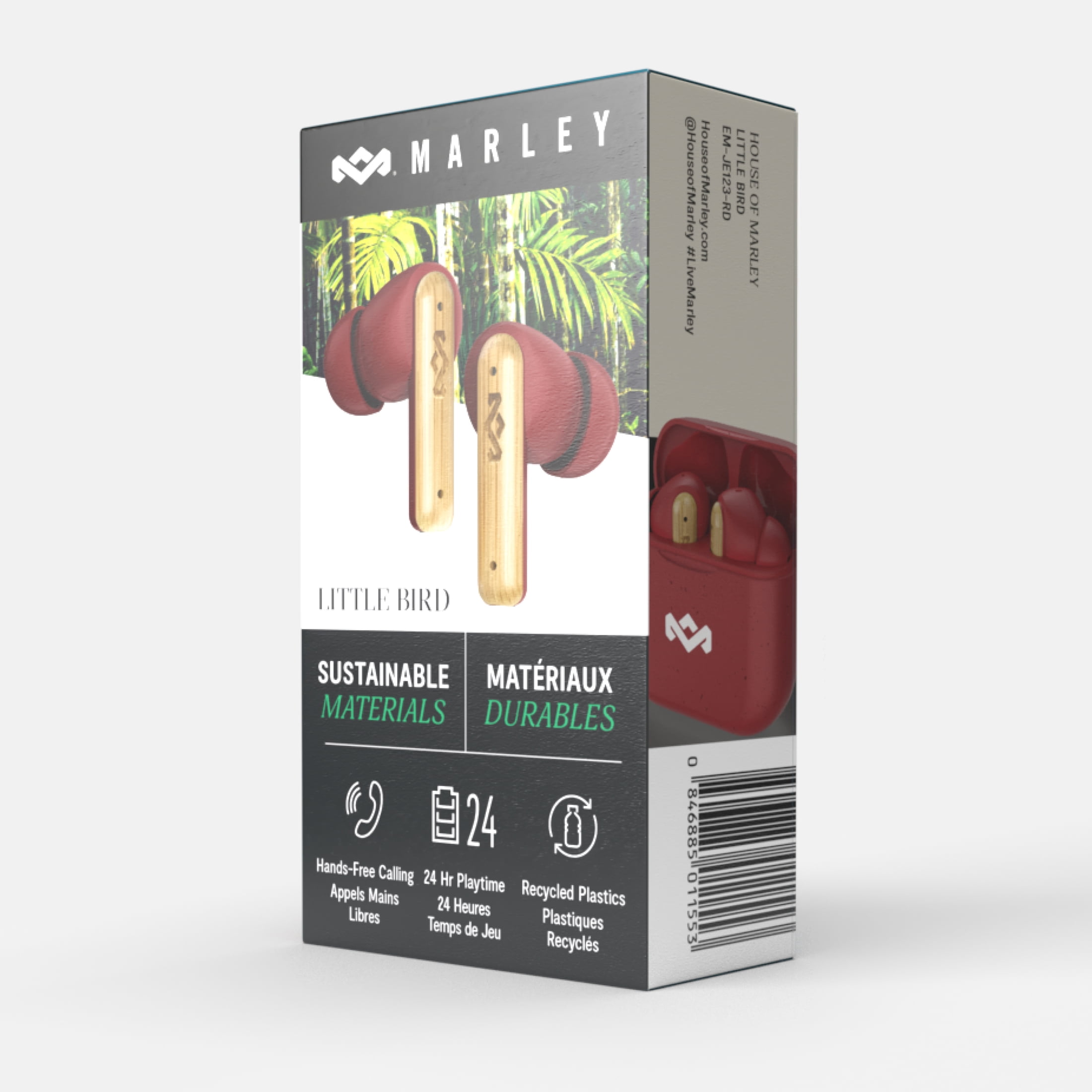 House of Marley Little Bird True Wireless Earbuds - Red