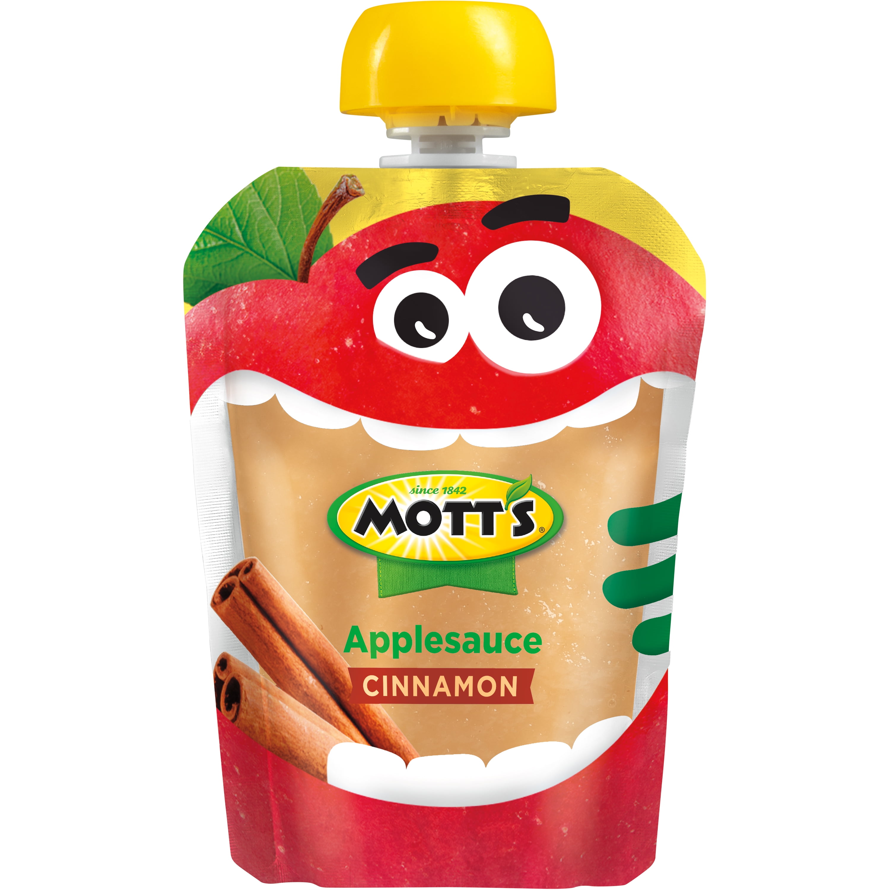 Mott's Cinnamon Applesauce, 3.2 oz, 48 Count Clear Pouches (4 Packs of 12)