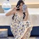 thumbnail image 2 of Camisón de verano con tirantes desmontables y almohadilla para el pecho, prenda exterior de algodón con burbujas tejidas de dulce estilo para mujer, vestido holgado para estar en casa, 2 of 5