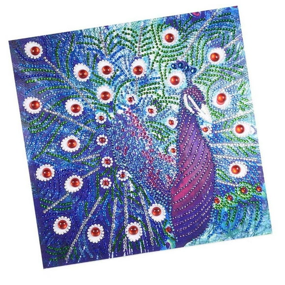 Abbracc Shaped Rhinestone Diamond drawing By Numbers for Beginner Peacock Butterfly Cat