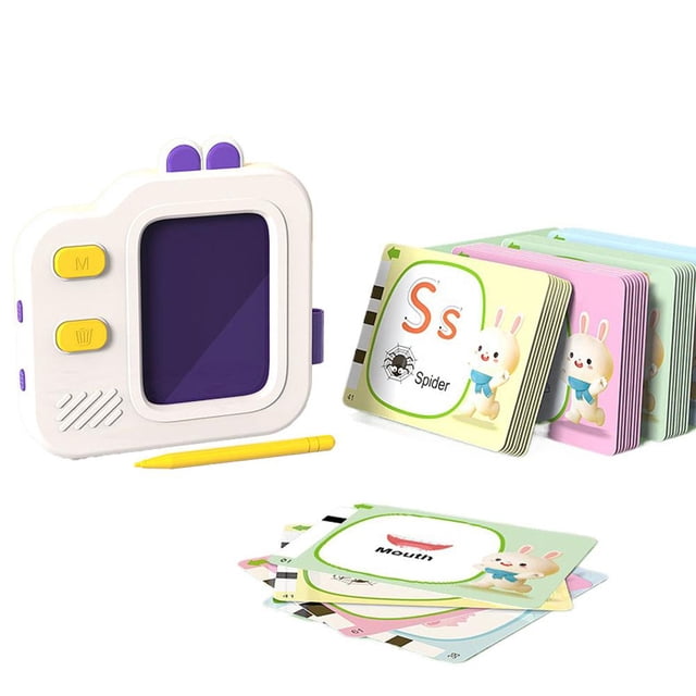 Yellow Flash Card Learning Machine for - English Alphabet, Numbers, Songs & Words - Early Education Interactive Toy