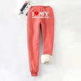 thumbnail image 5 of IROINNID Fleece Sweatpants for Women Thermal Printed Winter Pants Lamb Fleece Elastic Thickened Plush Warm Sweatpants Long Pants,Red, 5 of 8