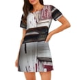 thumbnail image 1 of Saiise Motif de Poignée de Porte Rustique Gros Plan Chemise de Nuit à Manches Courtes Col Rond Mignonne Robe de Nuit Confortable, 1 of 6