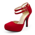 thumbnail image 1 of Dream Pairs Women's Classy Mary Jane Double Ankle Strap Almond Toe High Heel Dress Shoes Office-02, 1 of 4