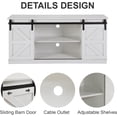 thumbnail image 5 of Furrnook 58" Farmhouse TV Stand and Entertainment Center for Televisions up to 65 Inchs,with Sliding Barn Doors and Storage Cabinets (White, Farmhouse TV Stand and Entertainment Center), 5 of 9