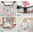 thumbnail image 4 of 50L Extra Large Popup Hamper Collapsible Laundry Basket With Zippered Lid 15.7x18.5in Hand-drawn Cute Cartoon Floral, 4 of 7
