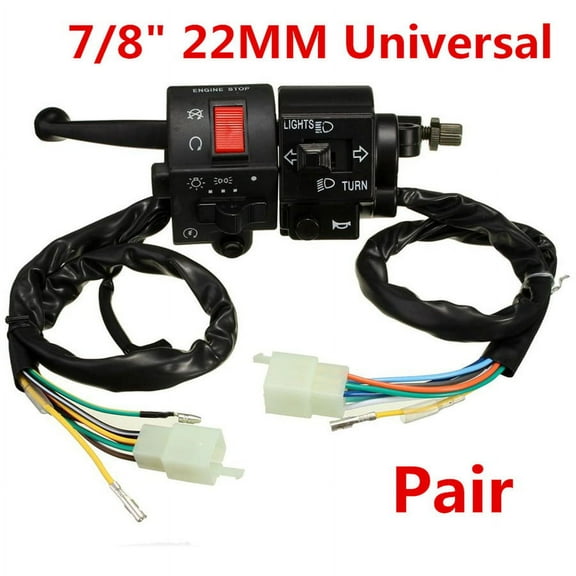 Zyutaosan Universal Motorcycle 7/8" 22Mm Handlebar Horn Turn Signal Electrical Start Switch 12V Dc