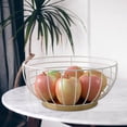 thumbnail image 3 of nu steel Metal Wire Fruit Basket Bowl For Kitchen,Living Room,Office - Large Decorative Centerpiece To Display Fruit, Vegetables, Household Items Or Use As A Gift Basket , white and gold color base, 3 of 4