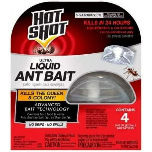 Hot Shot 95762 Liquid Ant Bait Stations 4 Count