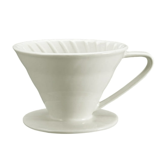 Amdohai Coffee Filter Cup Conical V60 Style Spiral Drip Filter Ceramic Material Hand Brewed Coffee Appliances
