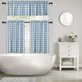 thumbnail image 7 of 36inch Kitchen Curtains, Length Farmhouse Cotton Blend Kitchen Window Curtain Set of 2, Blue/White, 7 of 7
