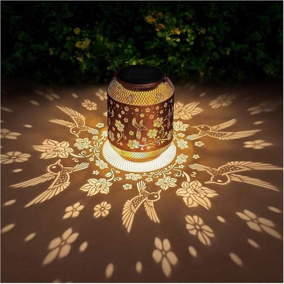 Hummingbird Solar Lanterns Outdoor Waterproof, Hummingbird Birthday Gifts for Women Mom Grandma, Metal Hanging Solar Lights Outside Decorations for Patio Porch Yard Backyard Decor