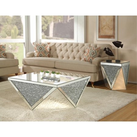 Mirrored & Faux Diamonds Coffee Table + 2 End Tables by Acme Noralie 82770-3pcs