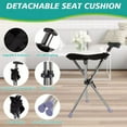 thumbnail image 2 of CJC Folding Walking Stick Seat Aluminium Portable Cane Chair Stool Senior Load 150kg, 2 of 9