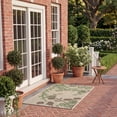 thumbnail image 3 of SAFAVIEH Courtyard Christian Floral Indoor/Outdoor Area Rug, 4' x 5'7", Natural/Olive, 3 of 10