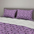 thumbnail image 2 of Purple Comforter & Sham Bedding Set, Unlucky Black Cat with Heart Filled Backdrop Valentines Day Animal Fun, 3 pcs Duvet Set Microfiber Filling Quilt, 5 Sizes, Lavender Pink Black, by Ambesonne, 2 of 4