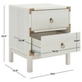 thumbnail image 3 of SAFAVIEH Galio Traditional Style 2 Drawer Nightstand, White/Gold (18.5 in. W x 15.4 in. D x 22.2 in. H), 3 of 13